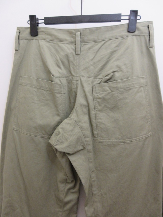 Y's ワイズ /// ウールパンツ カーキ size 2 Y's YOHJI YAMAMOTO (ワイズ ヨウジヤマモト) 綿ツイルマチ入り