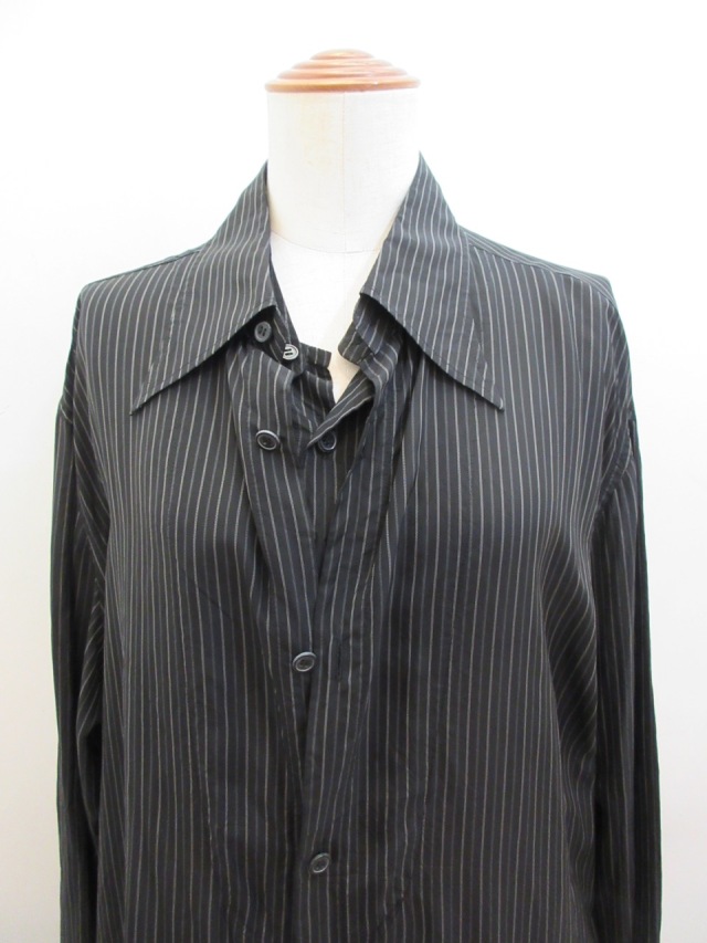 Y's ワイズyohji yamamoto ロングシャツブラウス　ブラック yohji yamamoto - pour homme | ストール付き環縫いB / シャツ